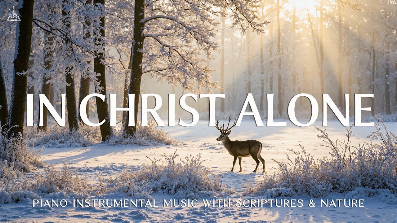 In Christ Alone: Piano Instrumental Music With Scriptures & Winter scene ❄️ CHRISTIAN piano