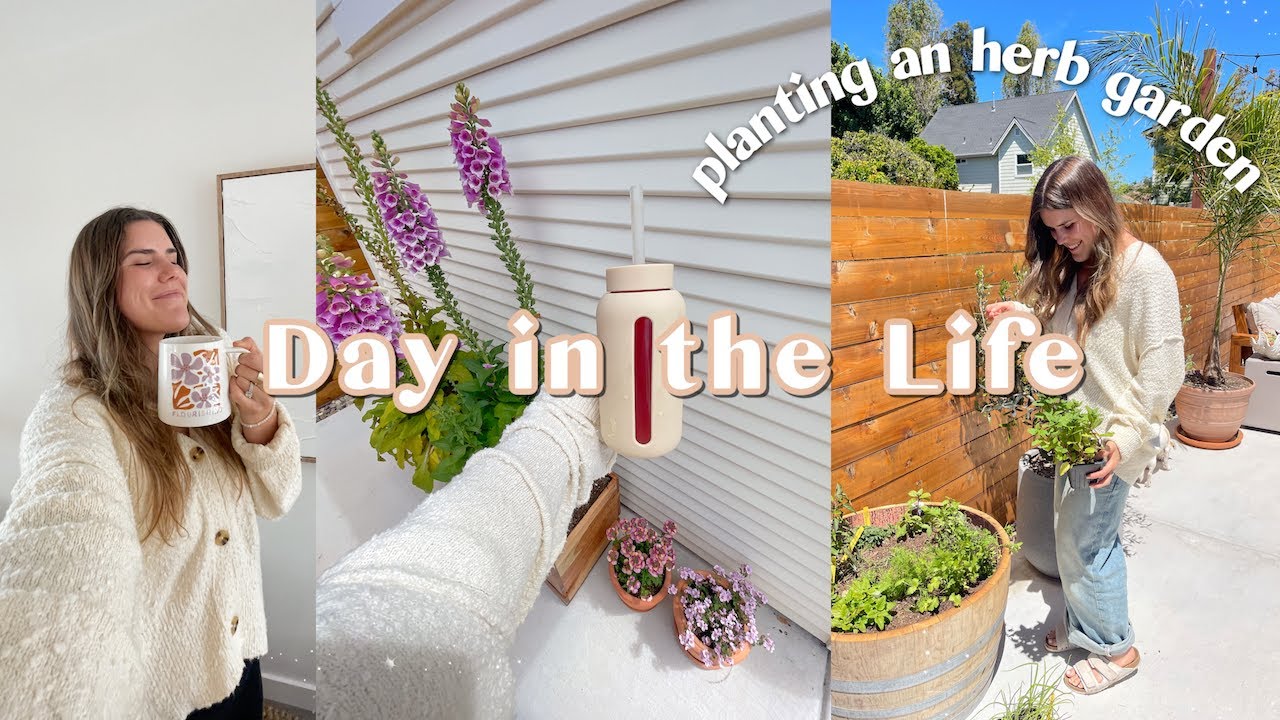 Day in the Life! | planting our herb garden, what I ate, farmers market haul + fertility update 🌸🌿