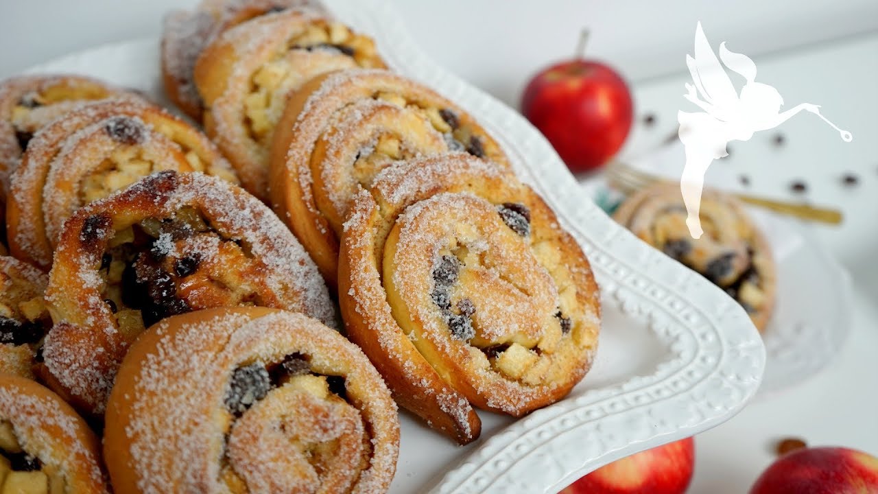 Apfel Rosinen Schnecken - herbstliche Apfelrollen selber machen - Kuchenfee CC