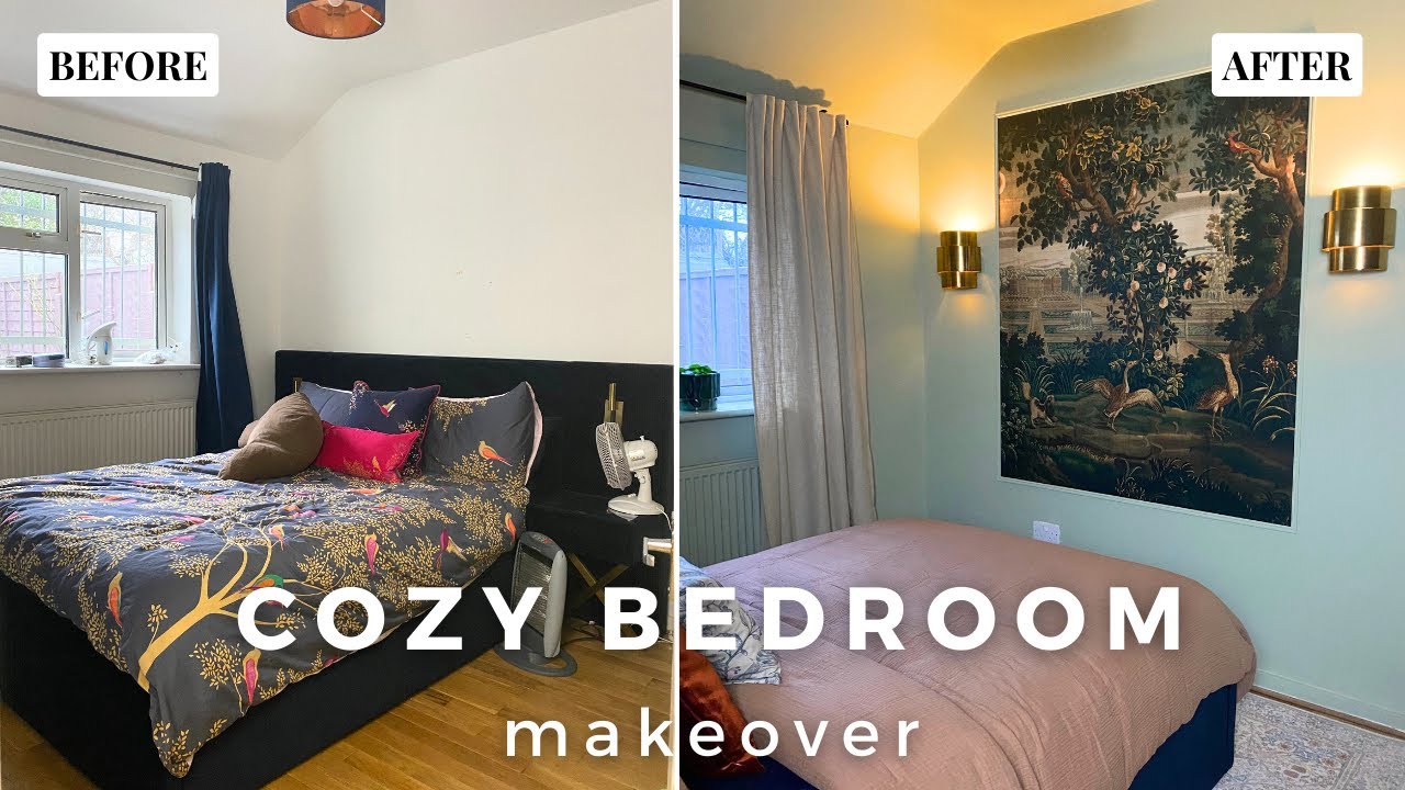 Small Cozy Bedroom Makeover | Applying Peel and Stick Wallpaper | Make It Liveable
