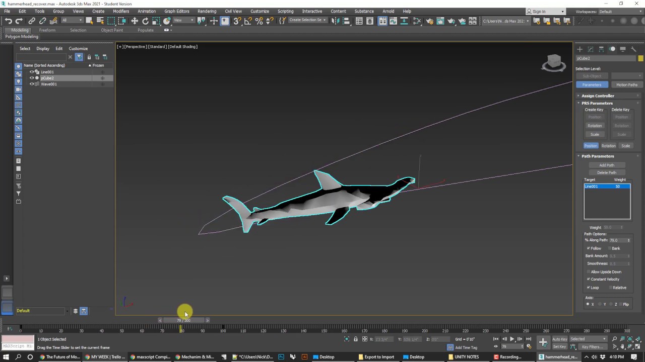 Учебное пособие по Unity AR: импорт анимаций модификаторов/WSM/Space Warp из 3ds Max