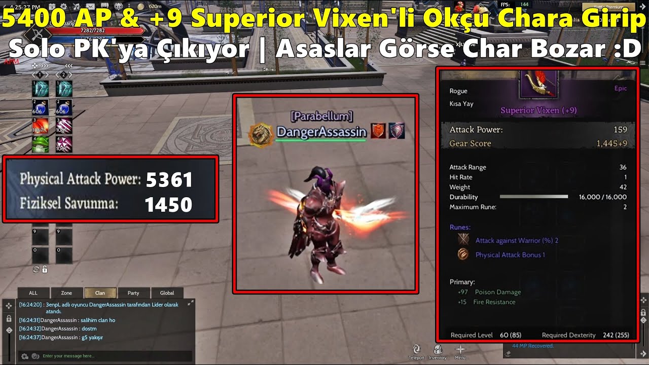 ZeitzquiN | 5400 AP & +9 Superior Vixen'li Okçu Chara Girip Solo PK'ya Çıkıyor! | Rise Online