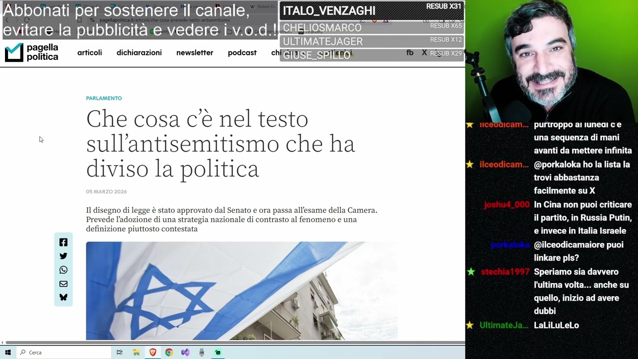 Il sionismo legifera in Italia (analisi del ddl Antisemitismo)