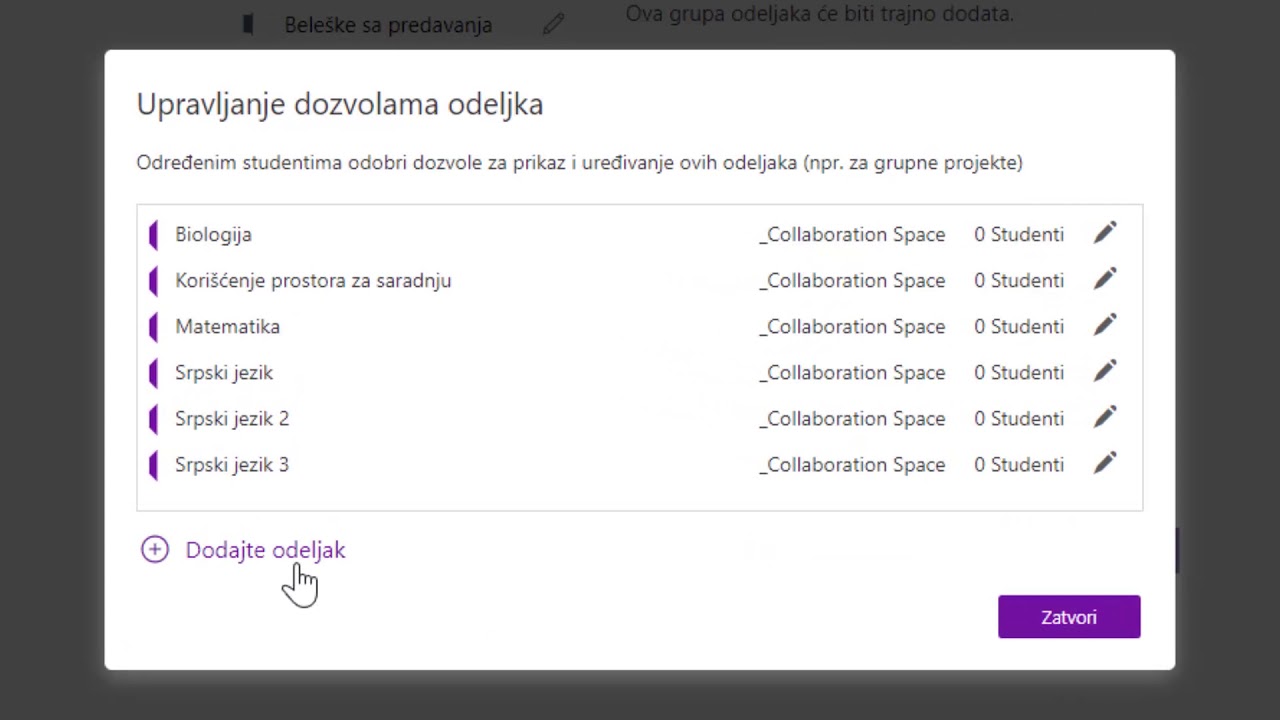 Kako kreirati grupe u okviru prostora za saradnju