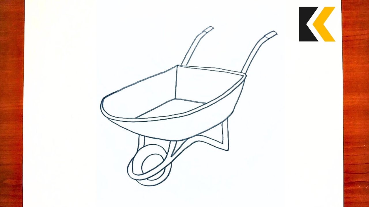How To Draw Wheelbarrow | Draw Carpentry Tools Easily