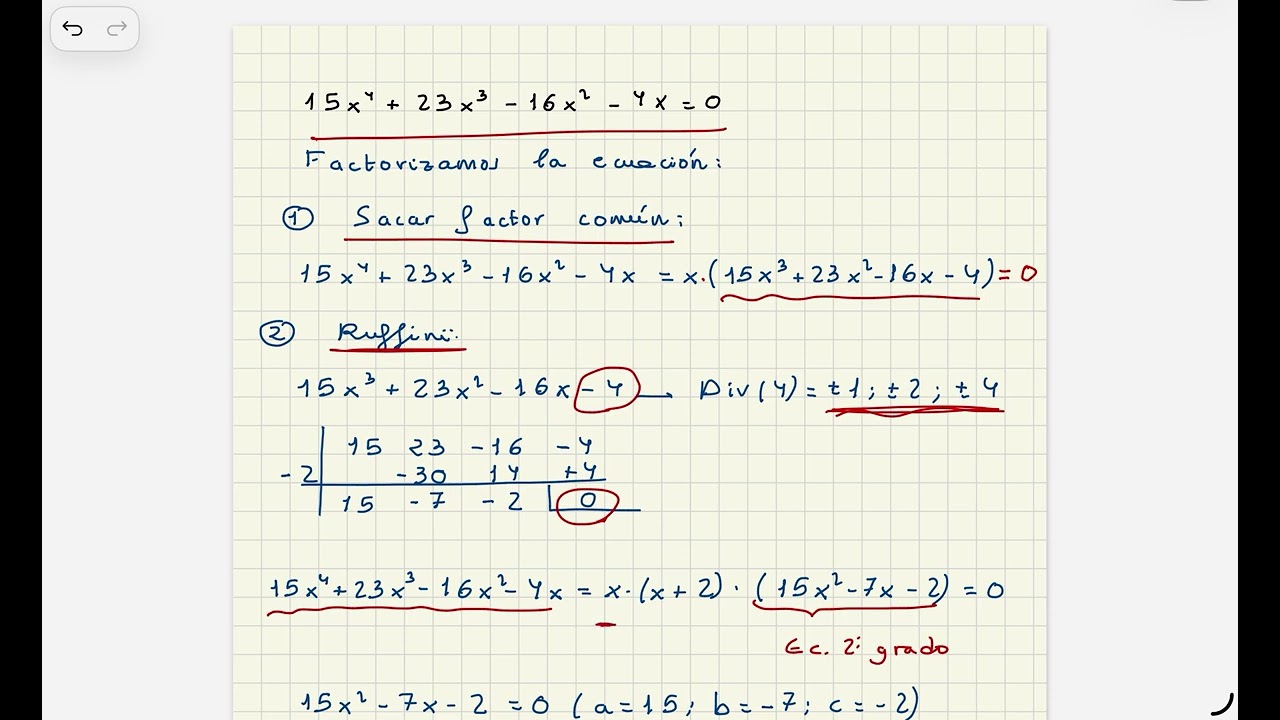 Resolución ecuaciones por factorización (parte Il)