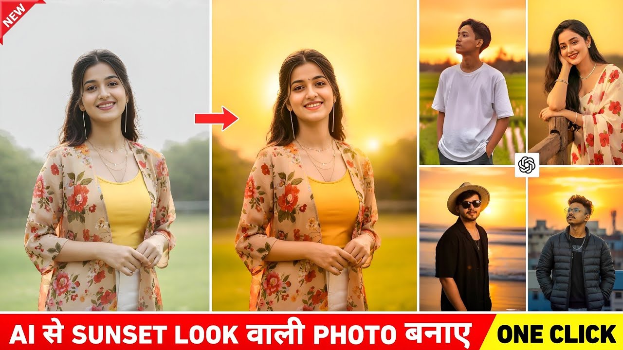Ai ये ऐसा Sunset look में photo edit कैसे करें | Sunset look photo editing | Chatgpt photo editing