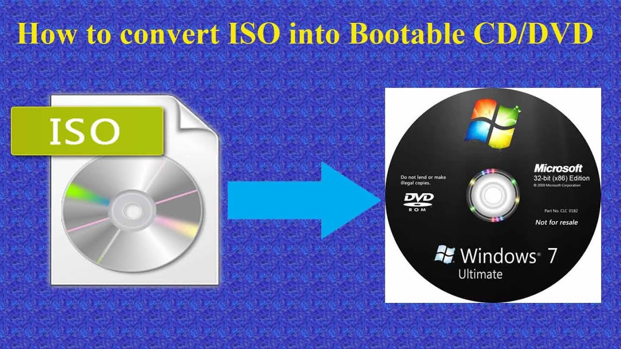 How to convert windows 7 ISO image into bootable cd or dvd