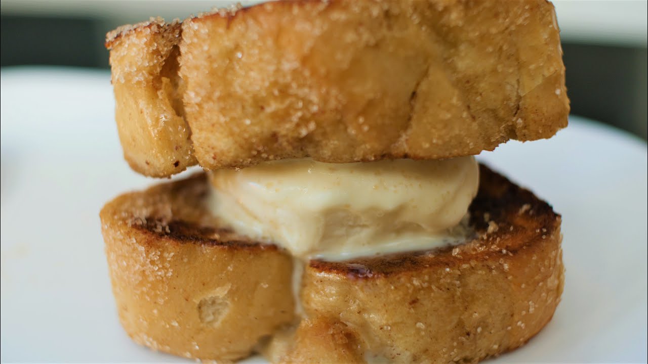 Delicious Dessert Baguette French Toast With Ice Cream | Nolyns Kitchen
