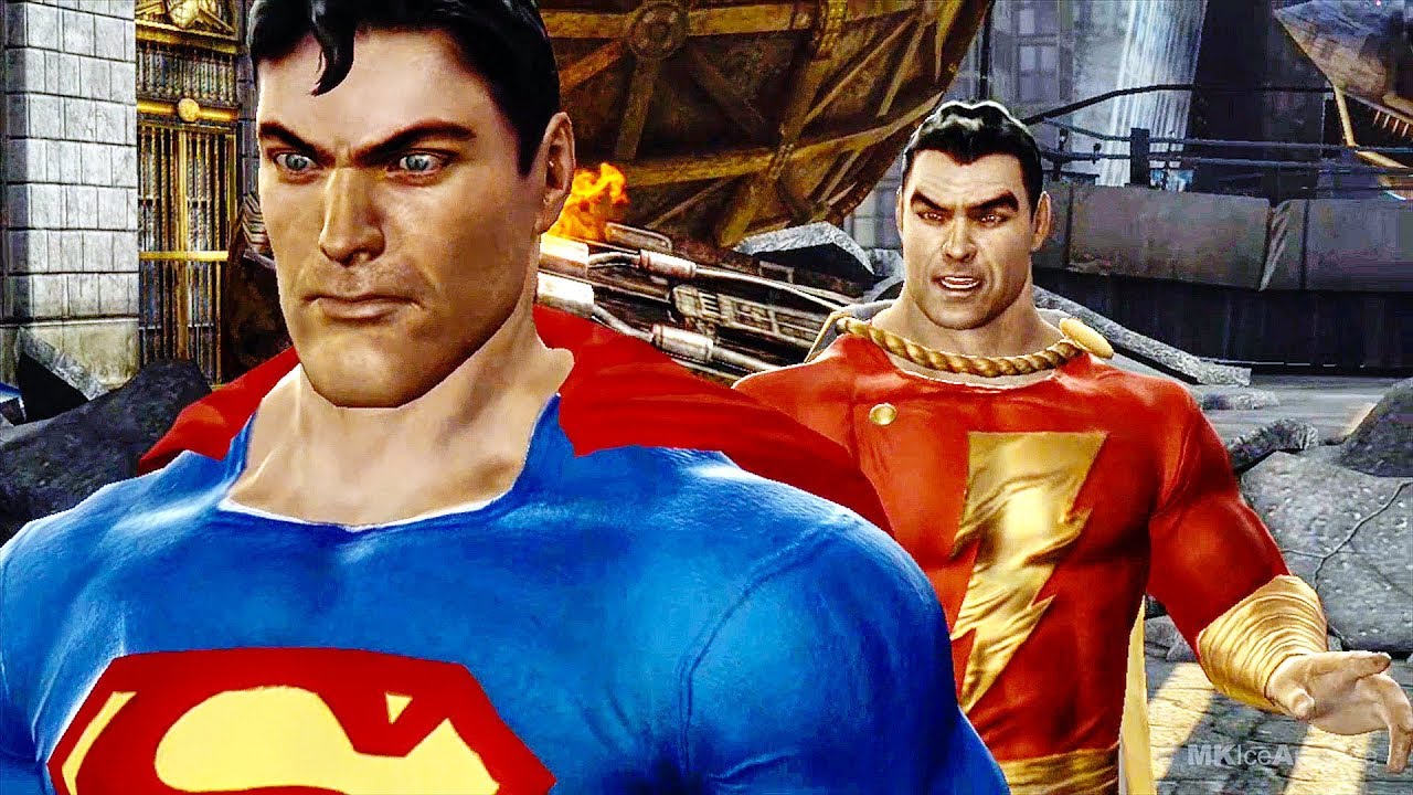 Shazam Warns Superman Scene - MK VS DC