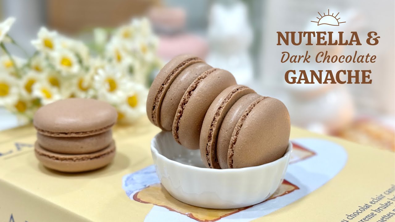 Nutella & Dark Chocolate Ganache Macarons Recipe