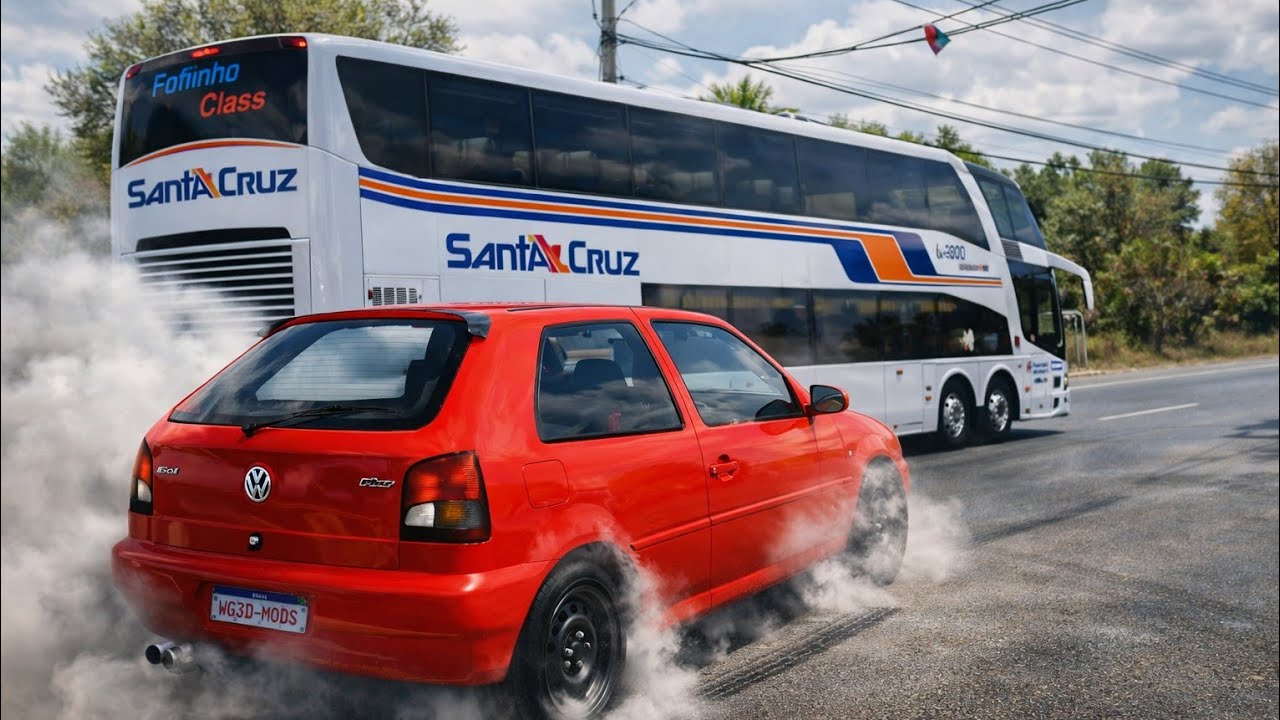 CARRO FREIA DO NADA NA BR! 😱 QUASE BATO COM 32 PASSAGEIROS VIAÇÃO SANTA CRUZ 3000 FORMIGA X LAVRAS 