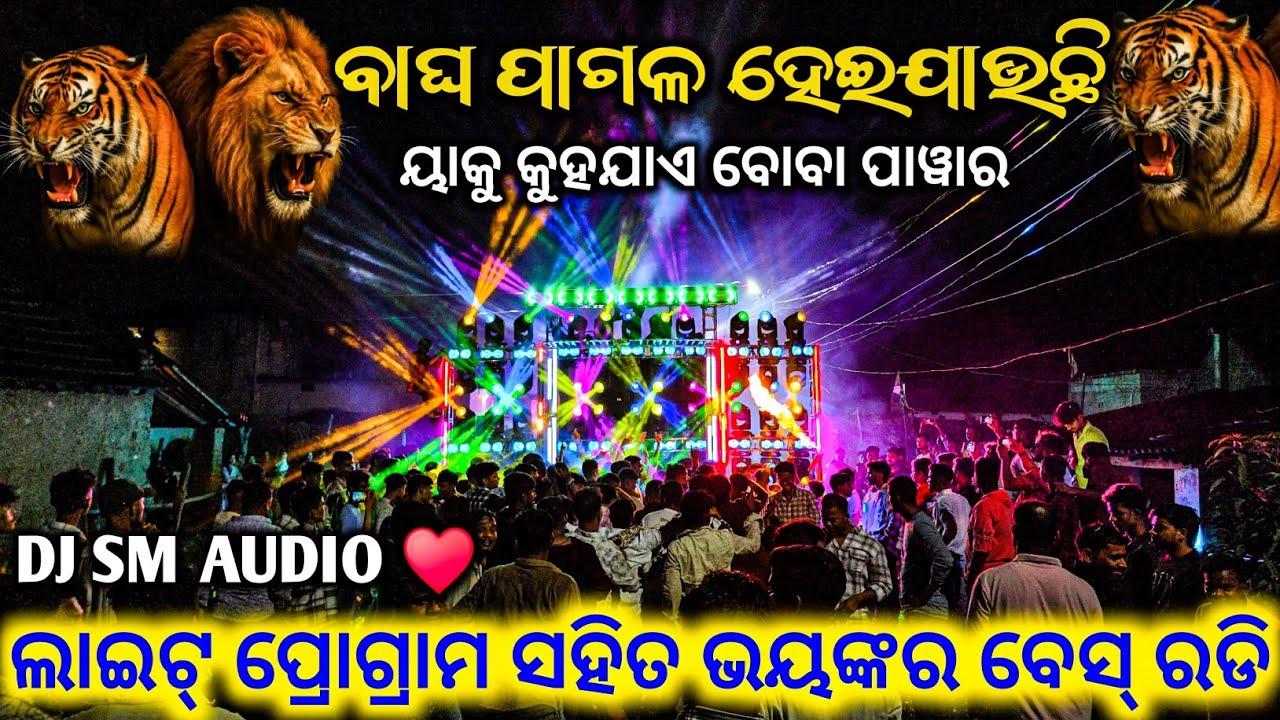 ବାଘ ପାଗଳ ହେଇଯାଇଛି !! DJ SM AUDIO ♥️ !! The Qulity Bass King Of Odisha Light King No1 Program 2025