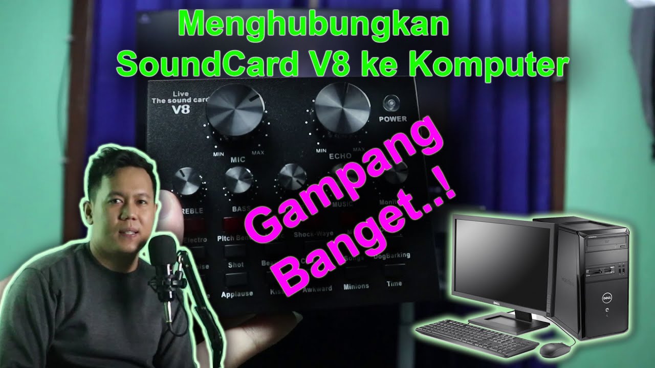 Cara Menghubungkan SoundCard V8 ke Komputer - (BM800, AudaCity)