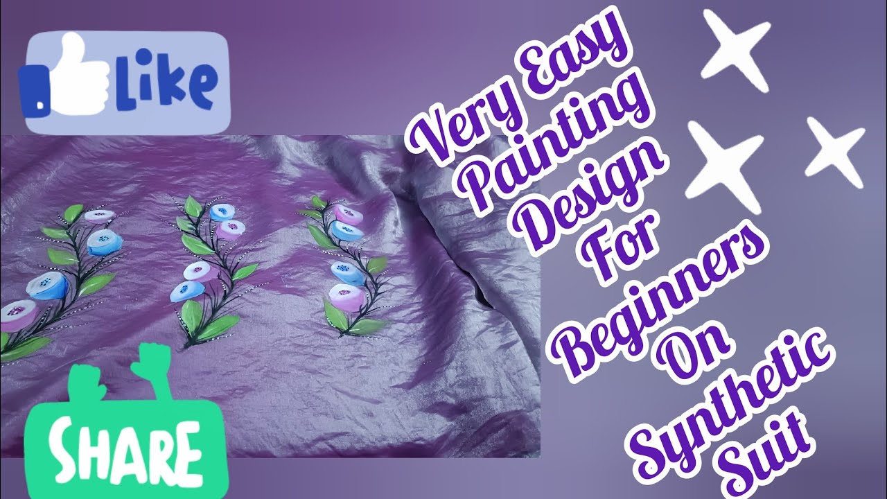 Free hand painting design on suits for beginners ❤️