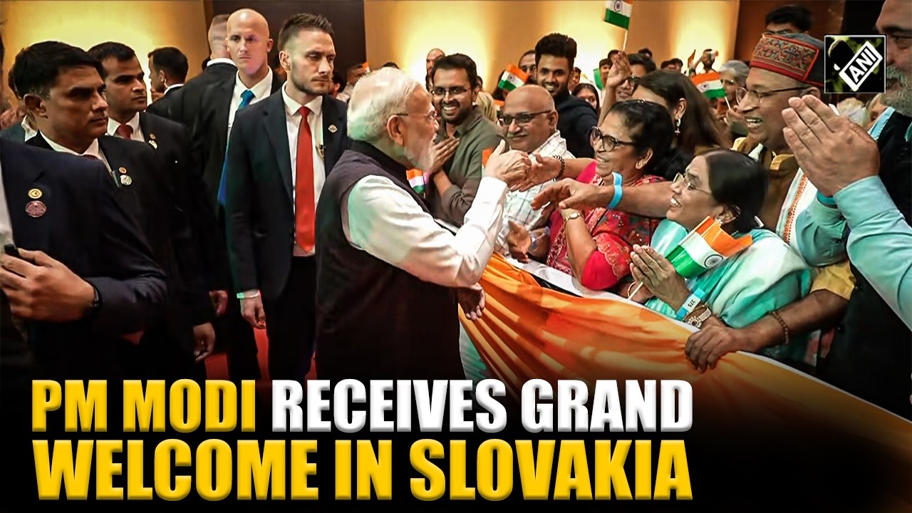 PM Modi arrives in Bratislava, Slovakia, Receives Grand Welcome from Indian Diaspora