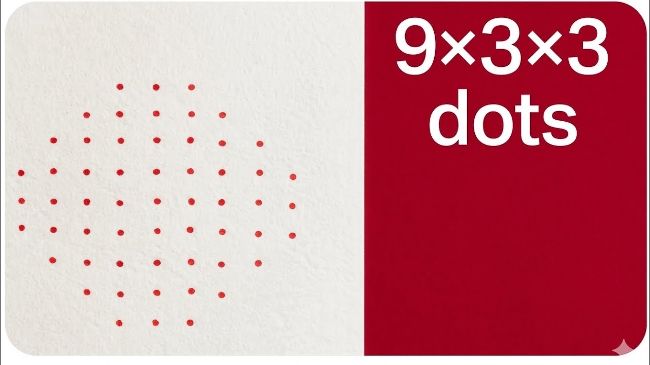 9×3×3 dots easy and simple rangoli designs | muggulu | kolam 