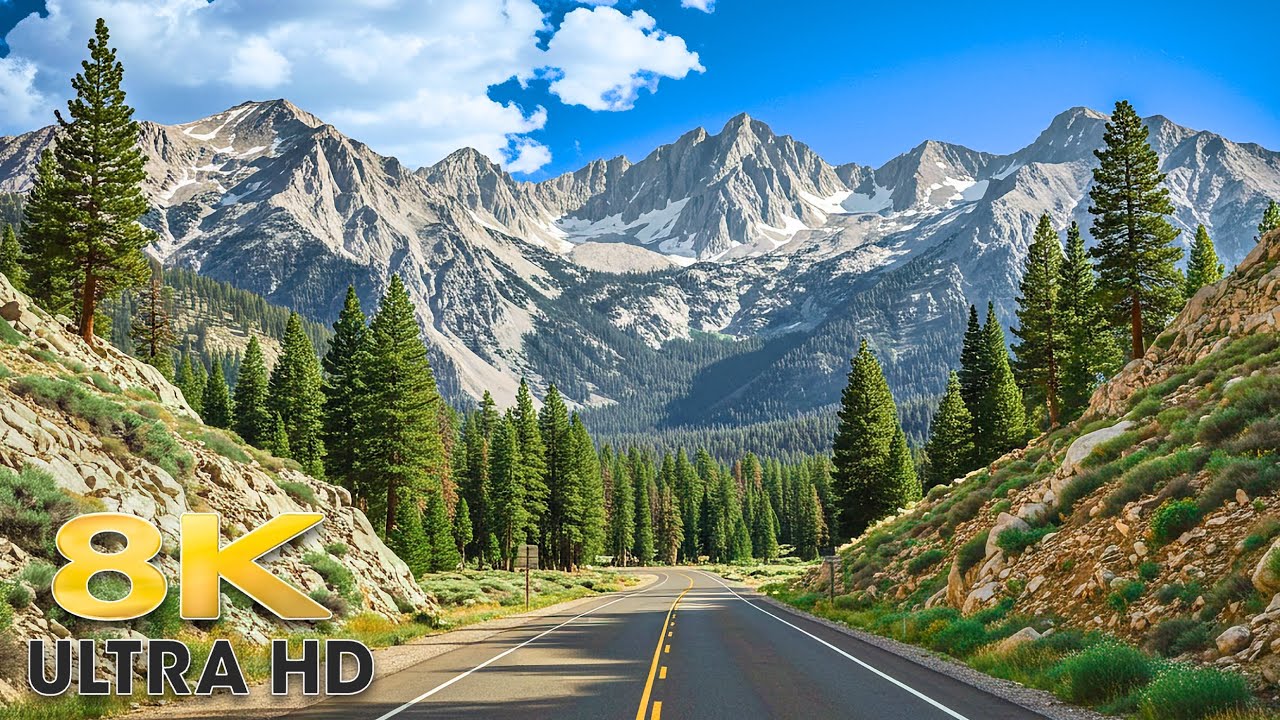 California Scenic Road Trip on Highway 395 - Sierra Nevada Mountains 8K