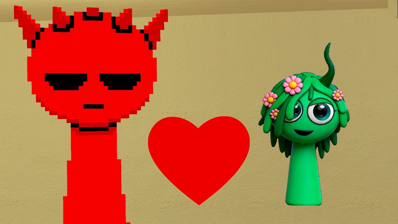 Pixel Sprunki Raddy Loves 4K SPRUNKI Vineria