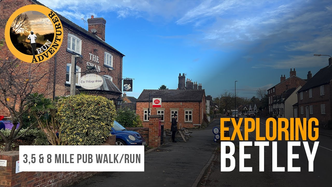 3,5 & 8 Mile Pub Walk/Run from The Swan, Betley, Staffordshire | UK Virtual Tourism