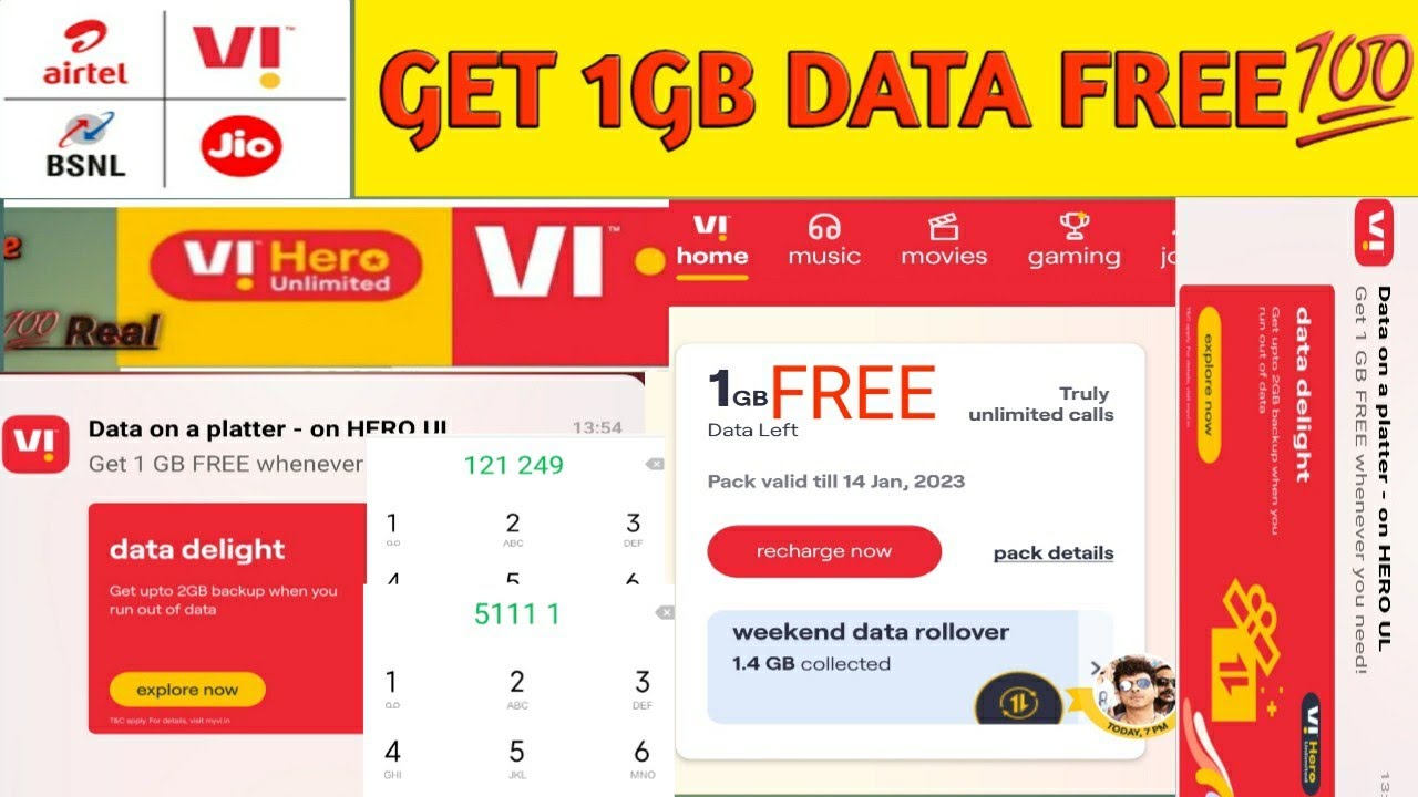 Claim 1Gb Free Data Vi Sim Card Unlimited free data 💯 real