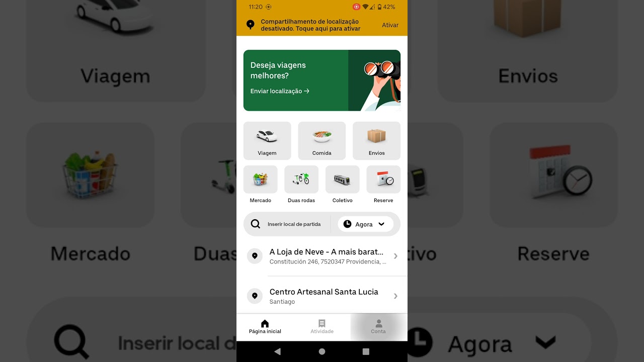 Wise Didi Uber em Santiago Chile