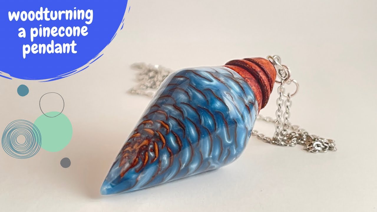 woodturning : pinecone and epoxy resin pendant