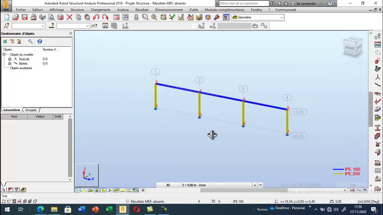 Charge roulante : Robot Structural Analysis Professional
