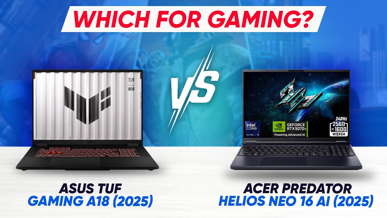 Asus TUF Gaming A18 (2025) против Acer Predator Helios Neo 16 AI (2025): какой лучше для игр?