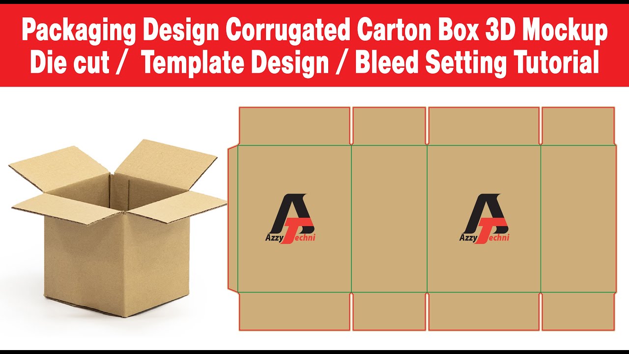 Corrugated carton /  box Packaging Design die cut / Template tutorial on Adobe Illustrator 2024