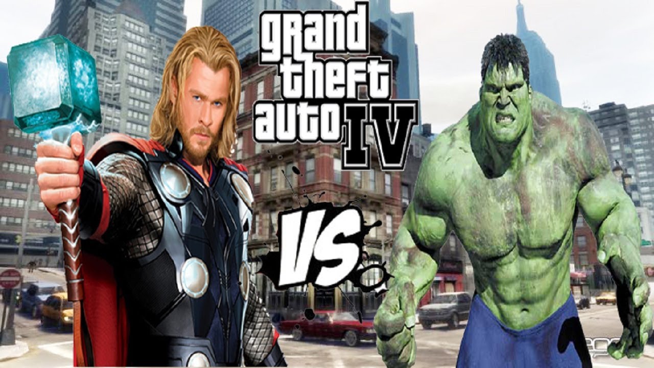 THOR VS HULK - EPIC BATTLE - GRAND THEFT AUTO