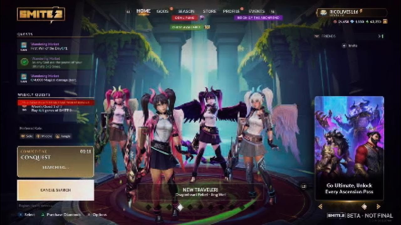 Smite 2 Open Beta Diamond Rank VERY Lucky With 10 Minute F6