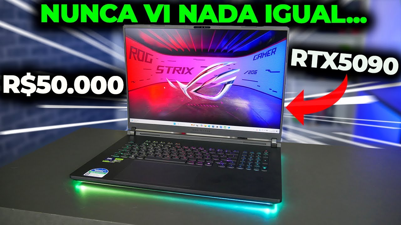 NOTEBOOK COM RTX 5090 POR R$50.000! O MAIS FORTE DO MUNDO 🔥