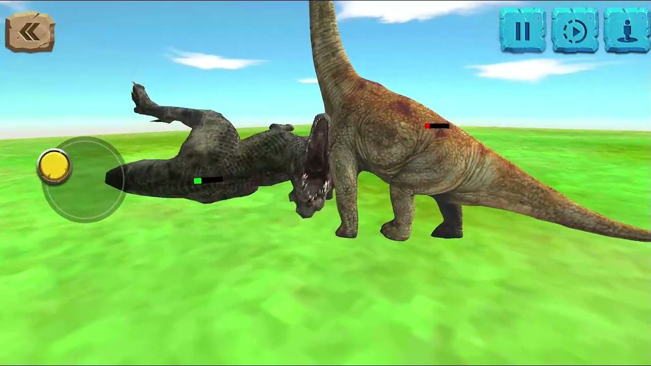 T rex vs animals (For some reason the T-rex was not attacking some of them)
