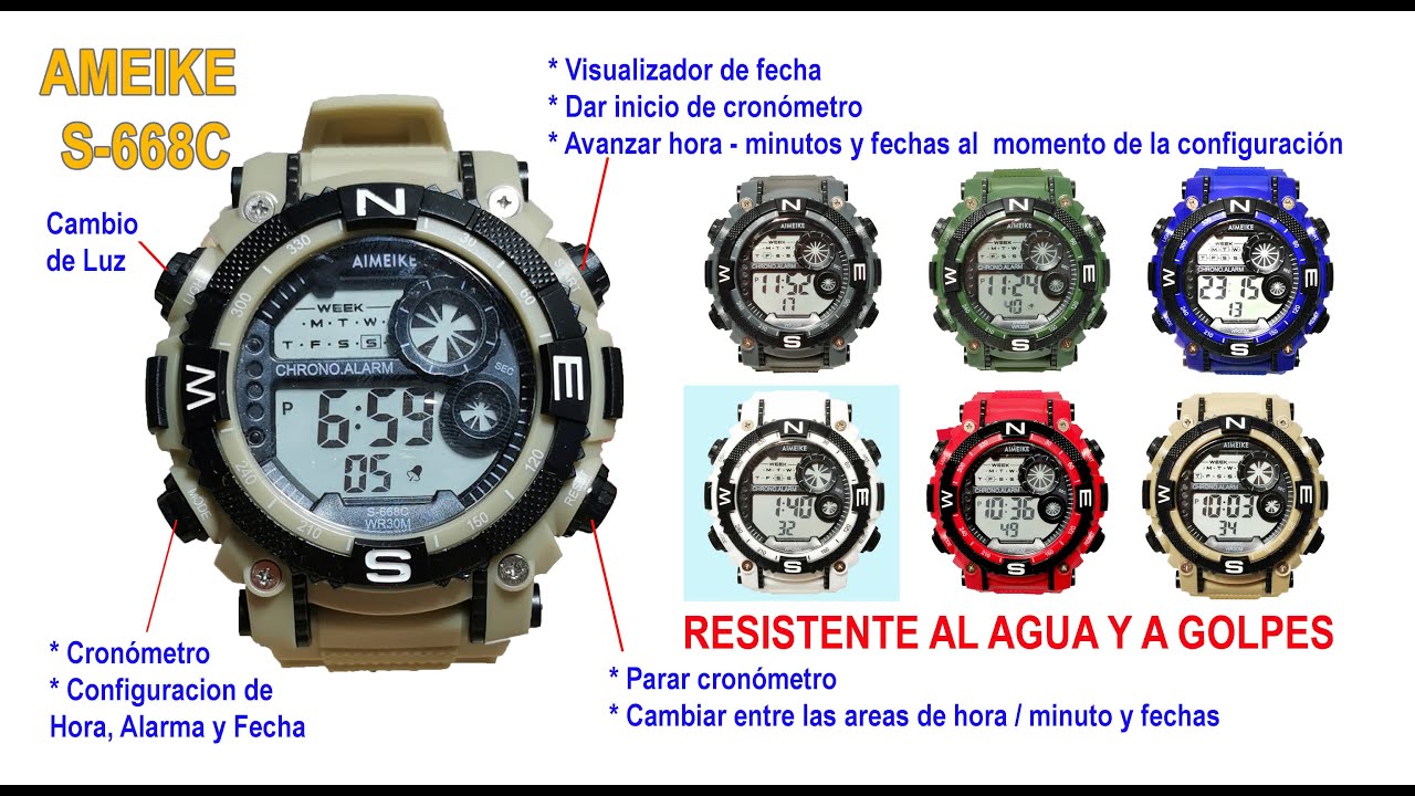 RELOJ AIMEIKE /  RELOJ EWTTO - CARACTERISTICAS Y CONFIGURACIÓN