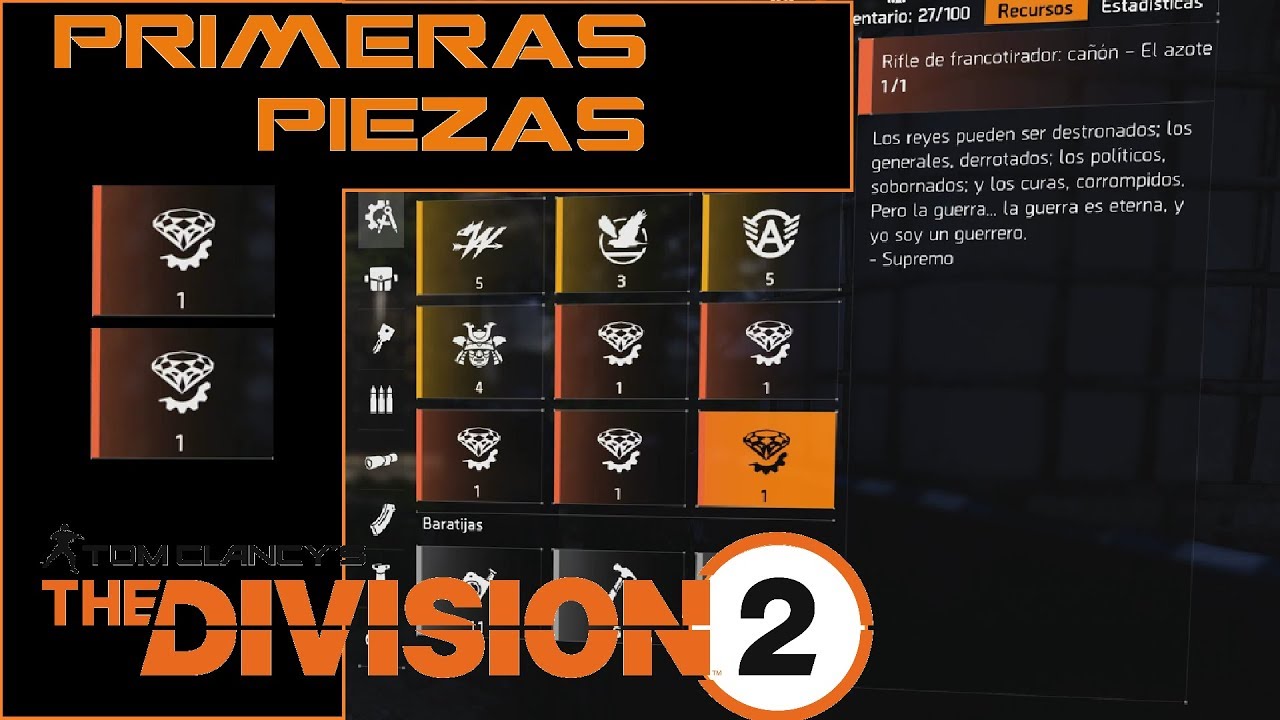 COMO CONSEGUIR LAS PRIMERAS PIEZAS DEL FRANCOTIRADOR NEMESIS!! (THE DIVISION 2)