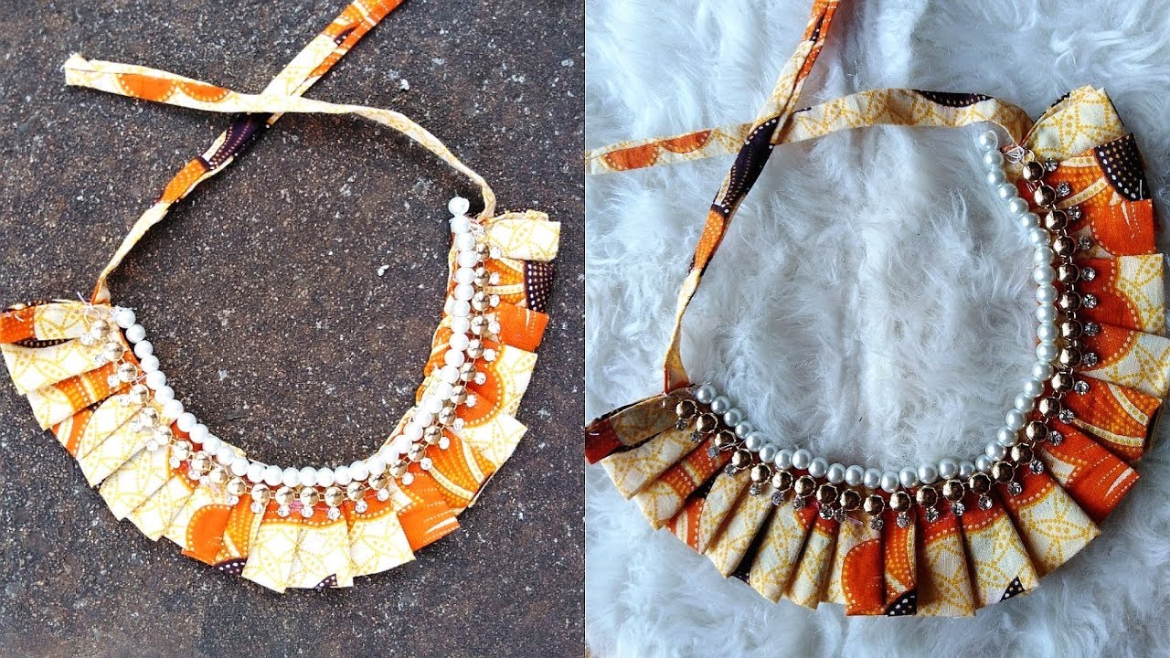 DIY Pleated African Print Necklace-Ankara