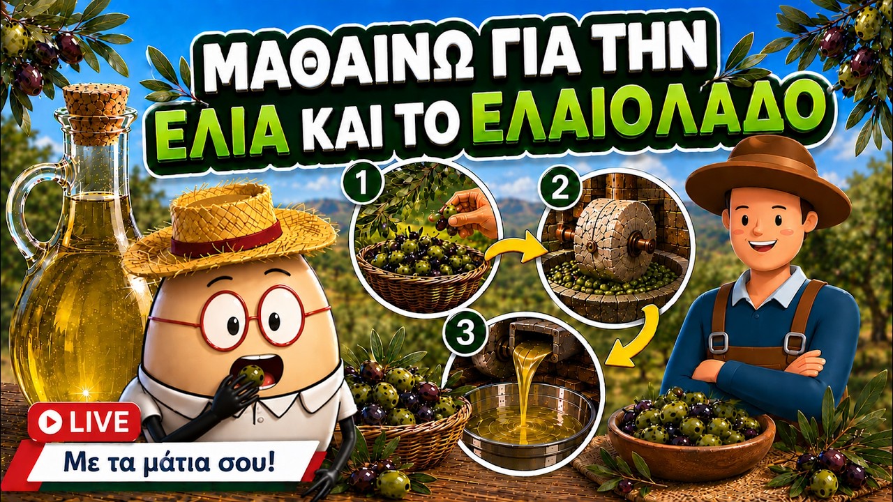 &Alpha;&pi;ό &tau;&eta;&nu; &epsilon;&lambda;&iota;ά &sigma;&tau;&omicron; &lambda;ά&delta;&iota; 🫒 | &Mu;&alpha;&theta;&alpha;ί&nu;&omega; &gamma;&iota;&alpha; &tau;&eta;&nu; &epsilon;&lambda;&iota;ά &kappa;&alpha;&iota; &tau;&omicron; &epsilon;&lambda;&alpha;&iota;ό&lambda;&alpha;&delta;&omicron; | &Epsilon;&kappa;&pi;&alpha;&iota;&delta;&epsilon;&upsilon;&tau;&iota;&kappa;ό &Beta;ί&nu;&tau;&epsilon;&omicron;