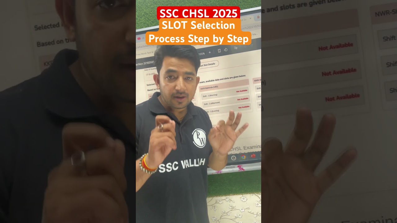 SSC CHSL 2025 || SLOT Selection Process Step by Step #sscchsl #pw #shorts #sscchslslotselection