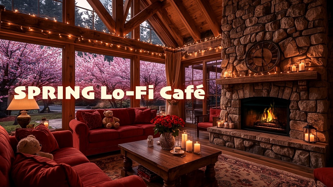 Relaxing Rustic Retreat | Warm Lighting & Stone Fireplace