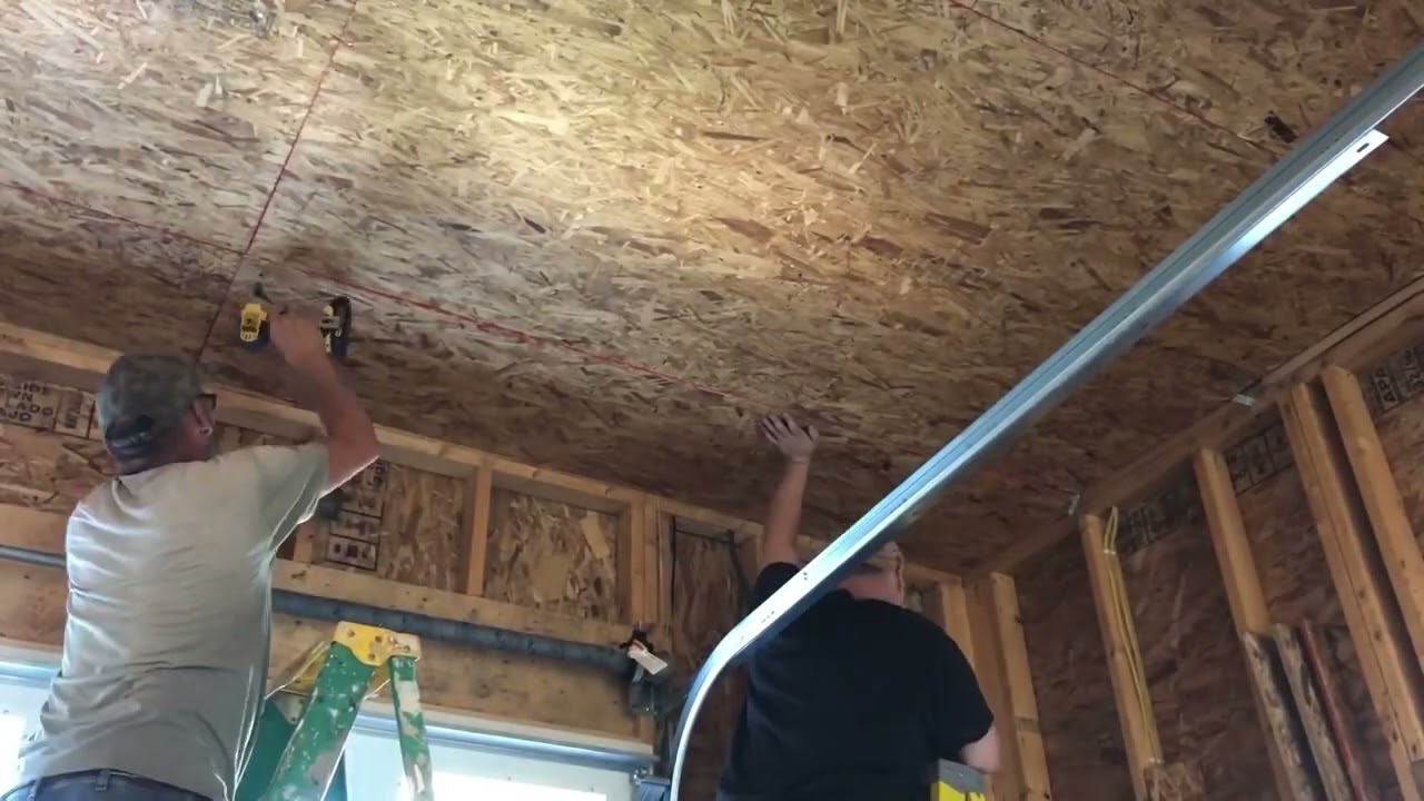Garage ceiling installing 7/16” osb on the ceiling