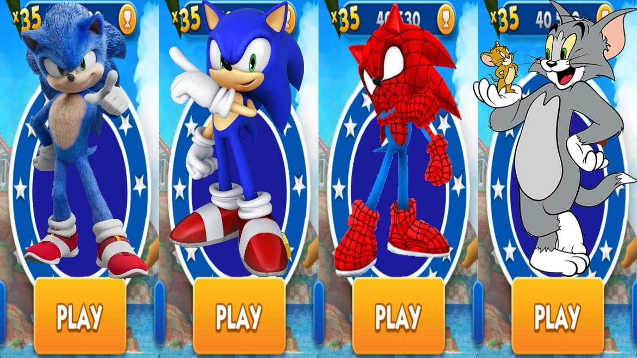 Sonic Dash vs Subway Surfers Sonic Boom vs Spiderhog Sonic Run vs Tom and Jerry Run - All Characters