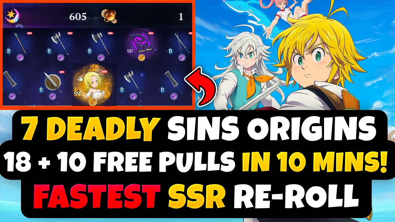 Самый быстрый гайд по перероллу SSR-персонажей в Seven Deadly Sins: Origin! 18 + 10 бесплатных по...