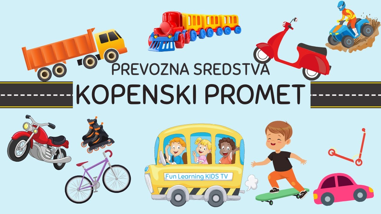 Prevozna sredstva | Kopenski promet | Vozila | Fun Learning KIDS TV