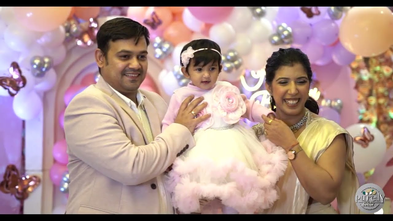 Rahini 1st Birthday Full Video || Butterfly Theme decoration || Purely Styled Decor 