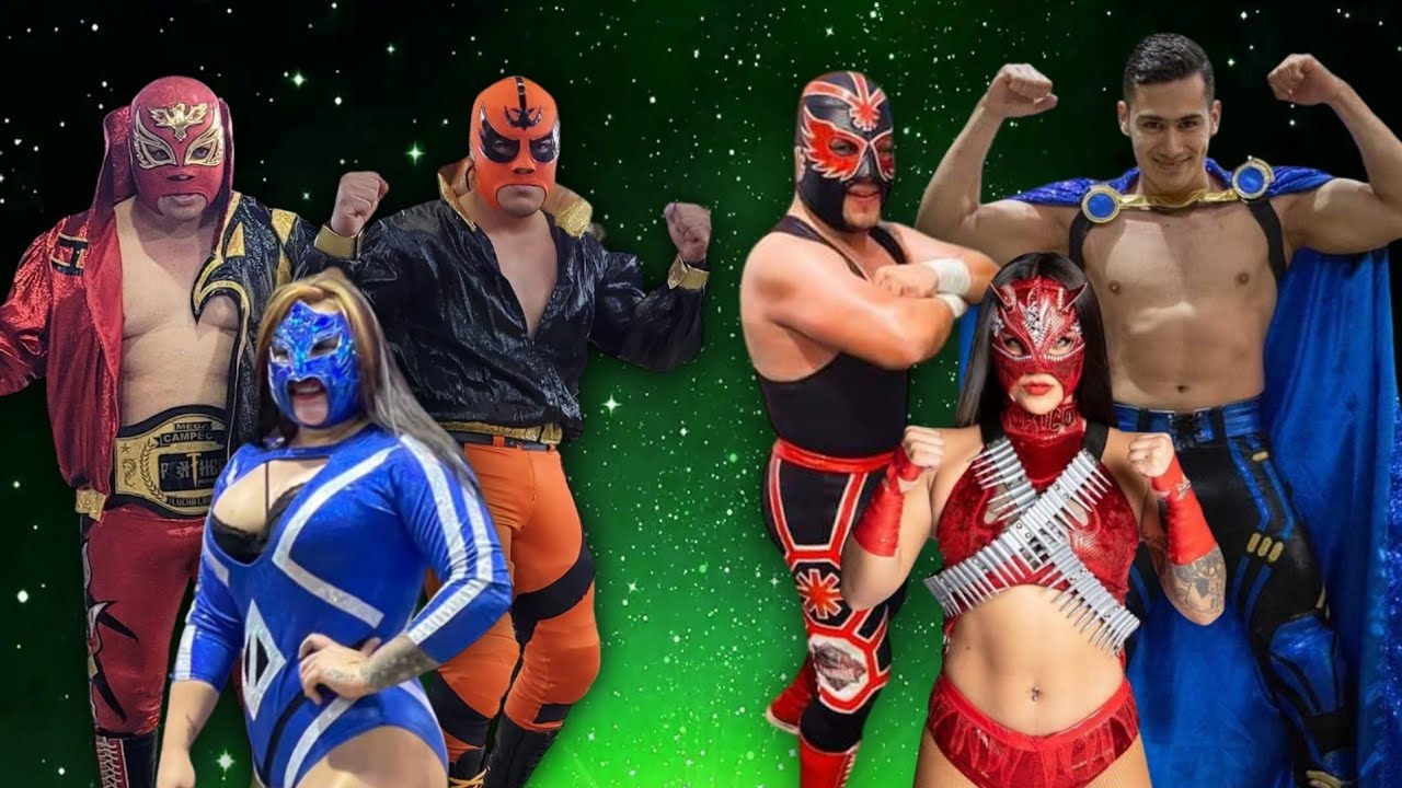 ASTERISCO JR,  PITAGORAS JR  Y LADY FLAMMER VS UNICO JR, IMAGEN 2 Y SWETTY.