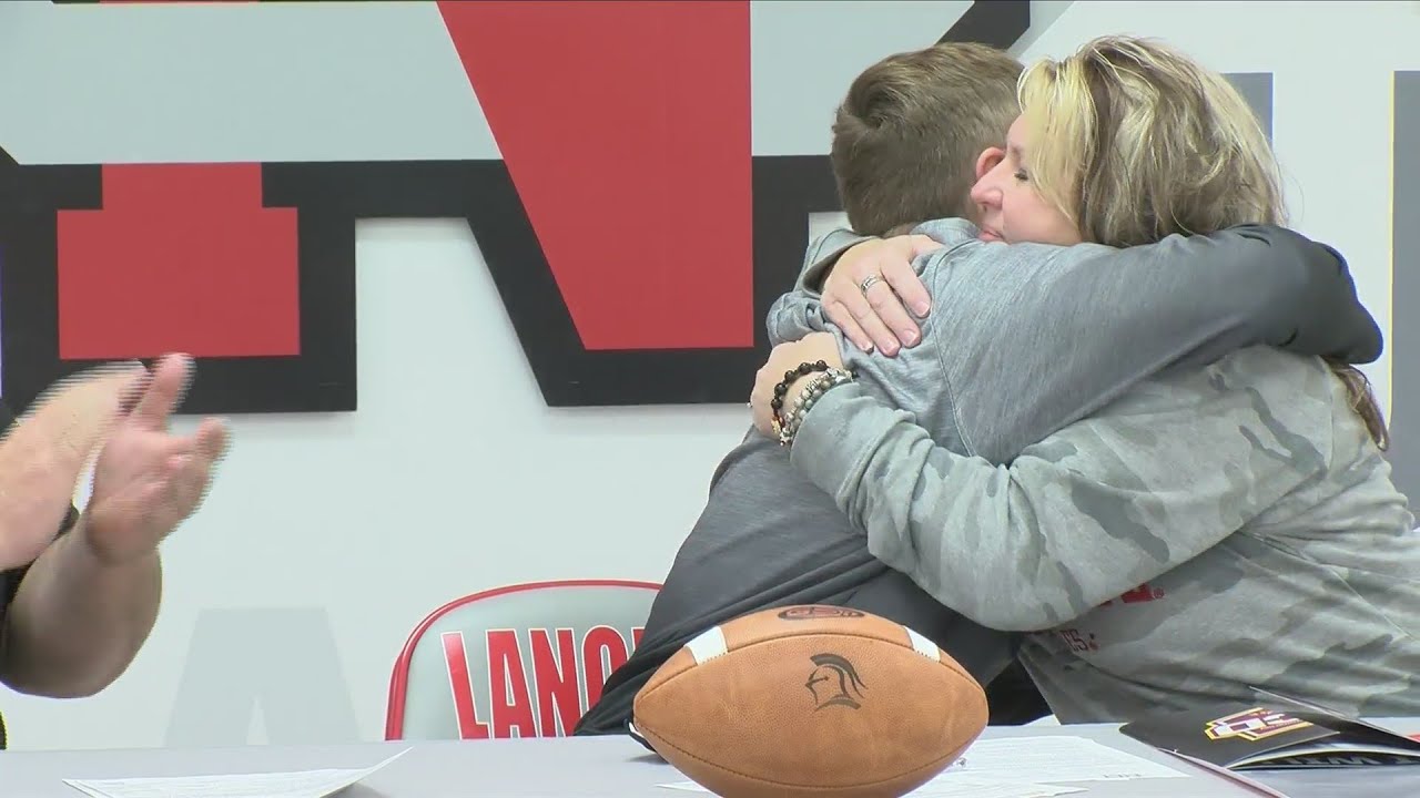 North Scott Football player Joey Petersen signs with Iowa State.