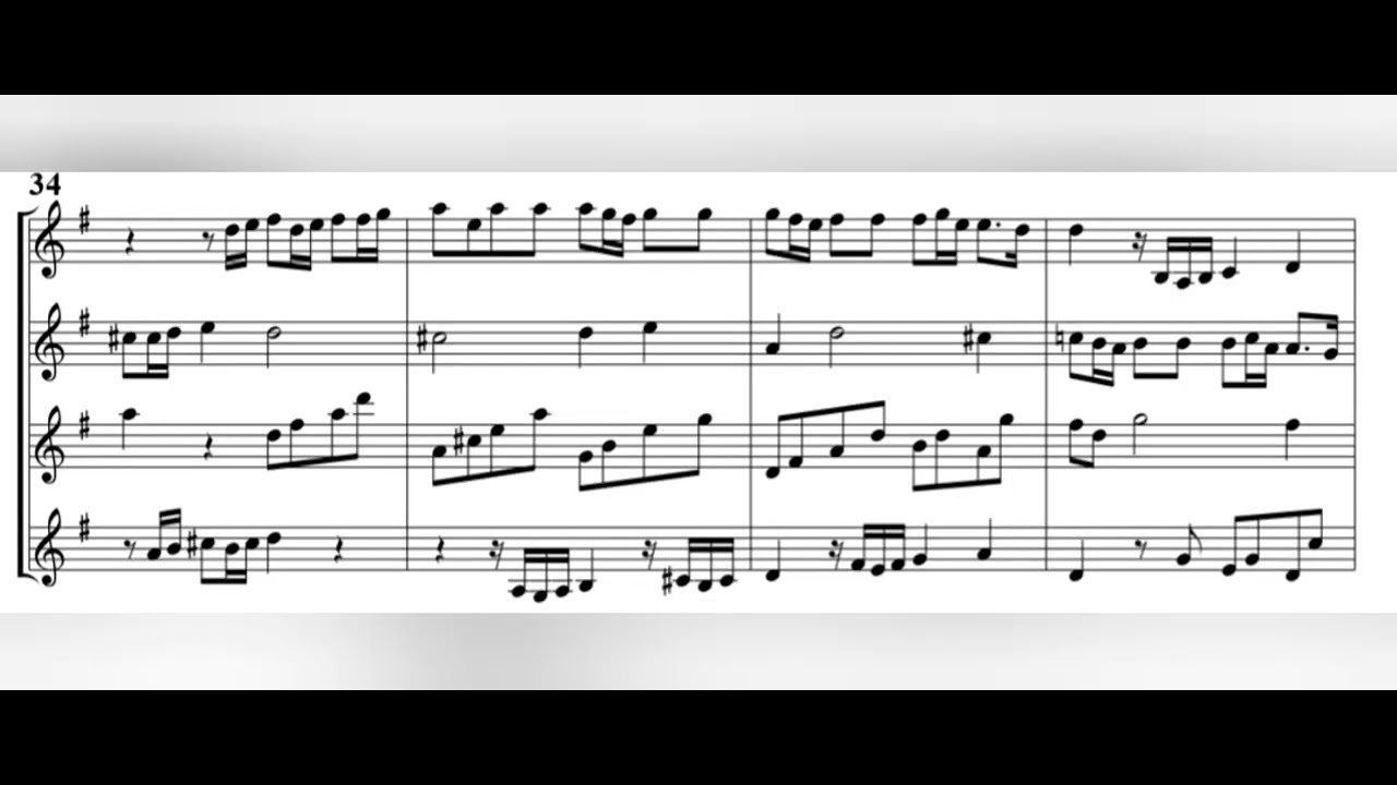 G.P. Telemann Concerto for 4 Violins In G, TWV 40:201 SCORE