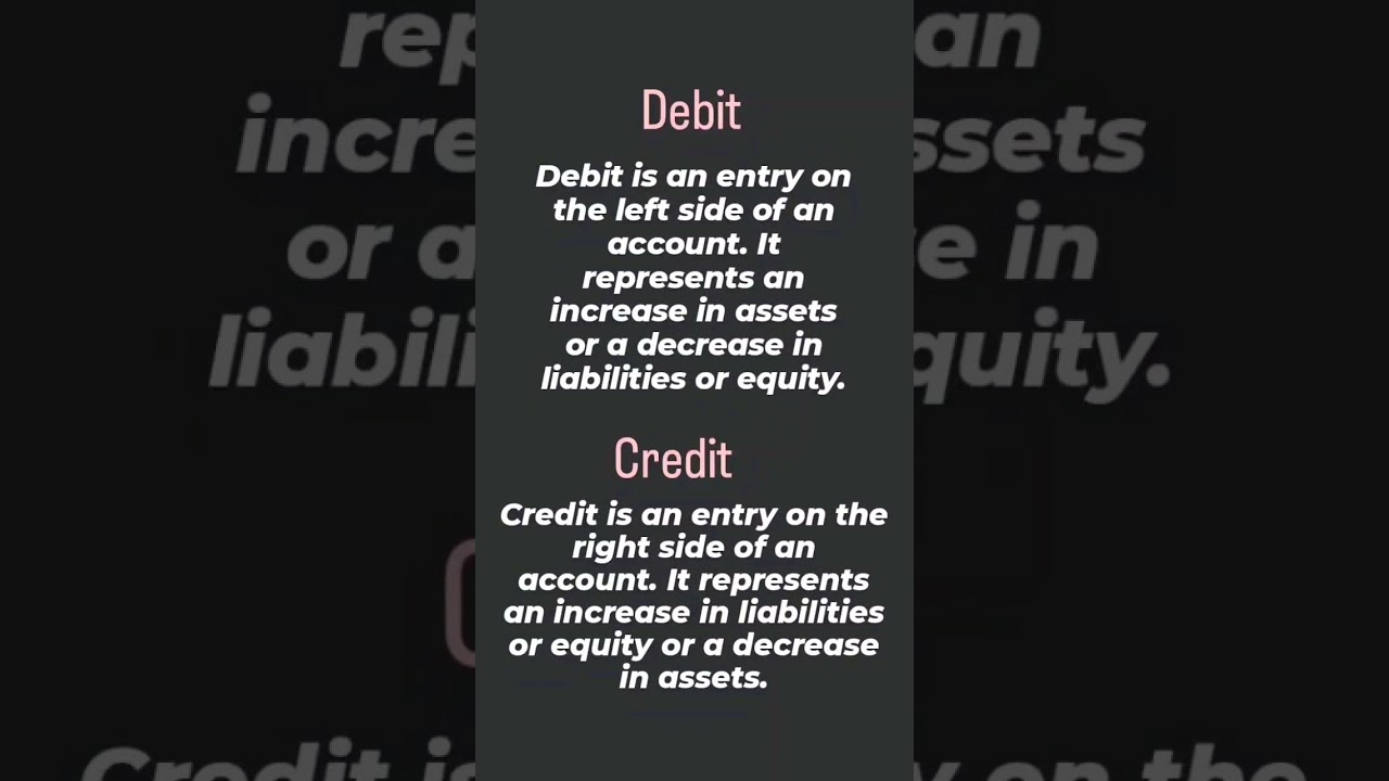 Debit and credit meaning