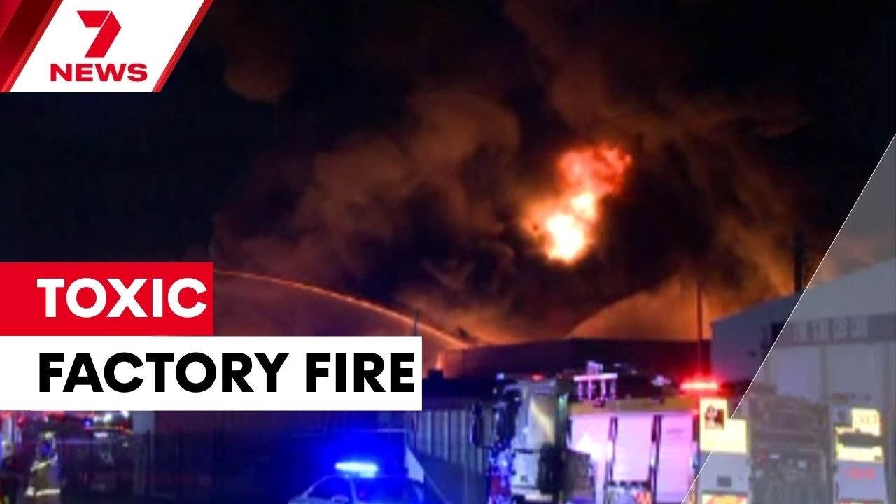 Western Sydney factory fire fuelled by toxic chemicals | 7NEWS
